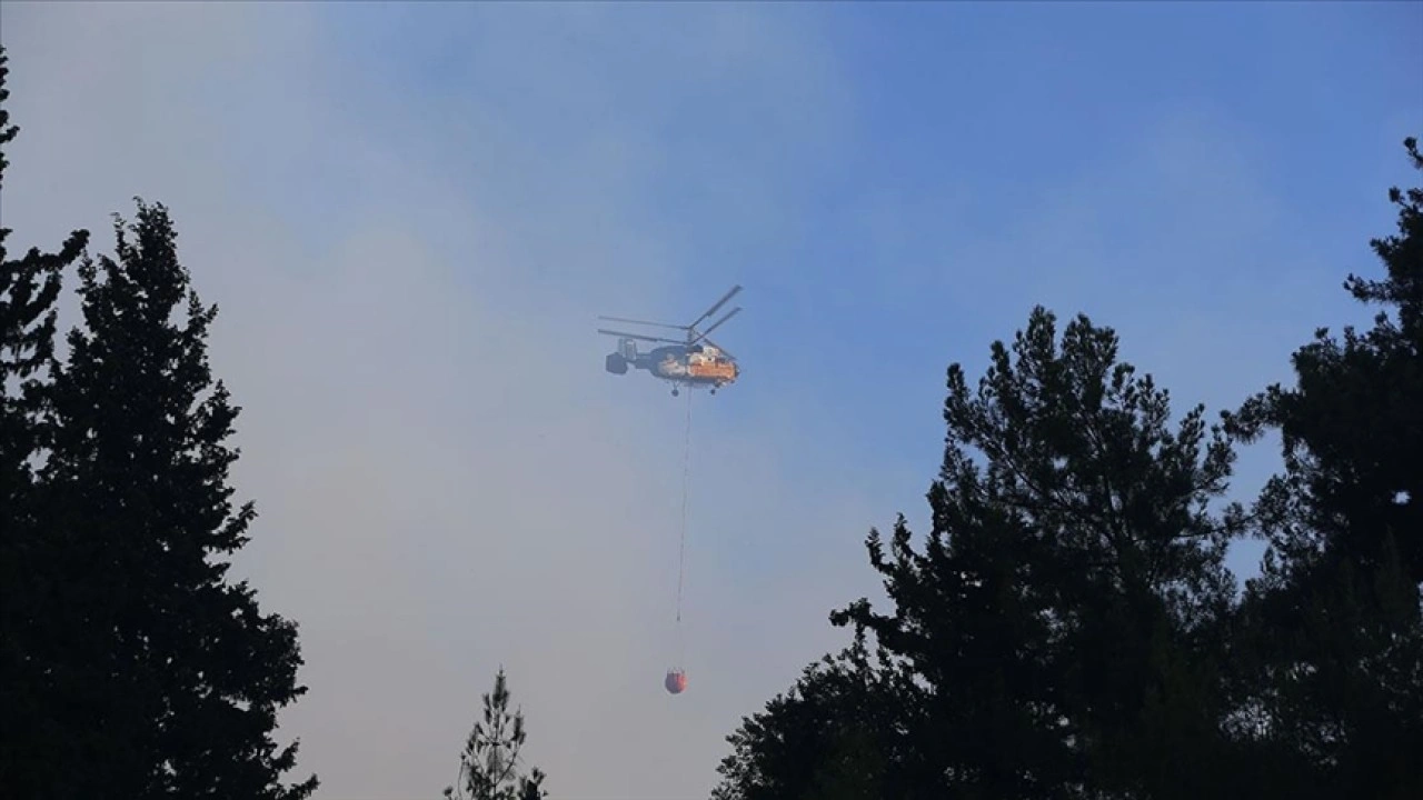Hatay Dörtyol'da dün çıkan orman yangınına müdahale sürüyor
