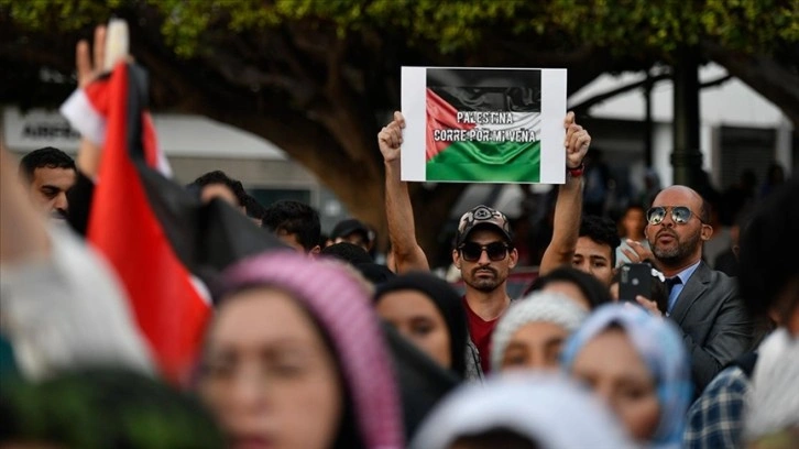 İsrail’in Gazze’ye saldırıları Fas’ta protesto edildi