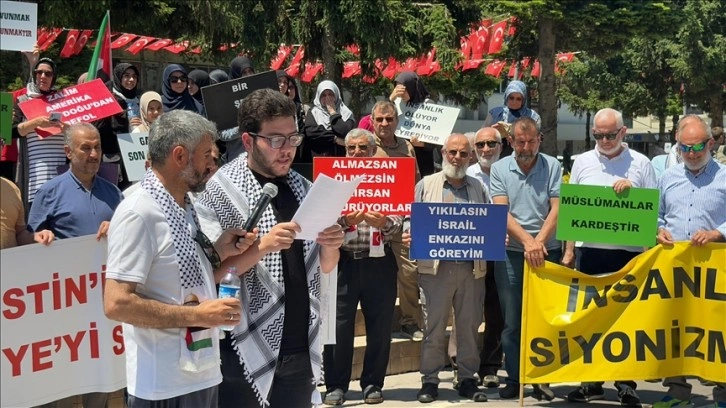 İsrail'in Gazze'ye yönelik saldırıları Sakarya'da protesto edildi