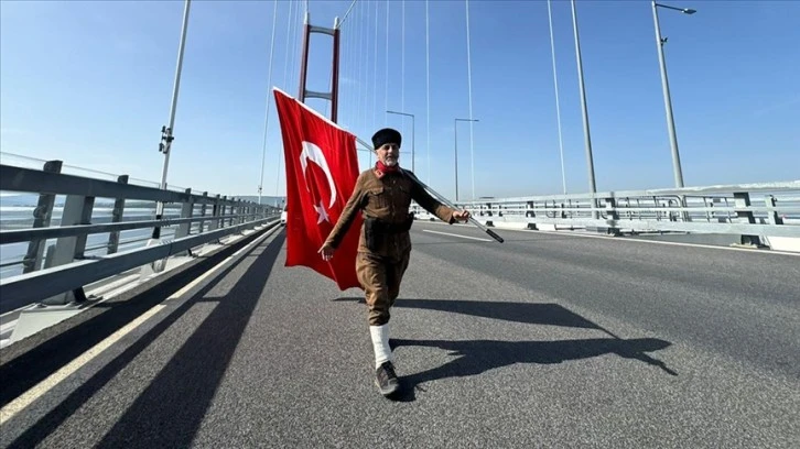 İstanbul'dan yola çıkan gazi torunu Saffet Gümüş, 1915 Çanakkale Köprüsü'nden geçti