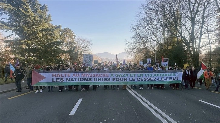 İsviçre'nin Cenevre kentinde Gazze için 