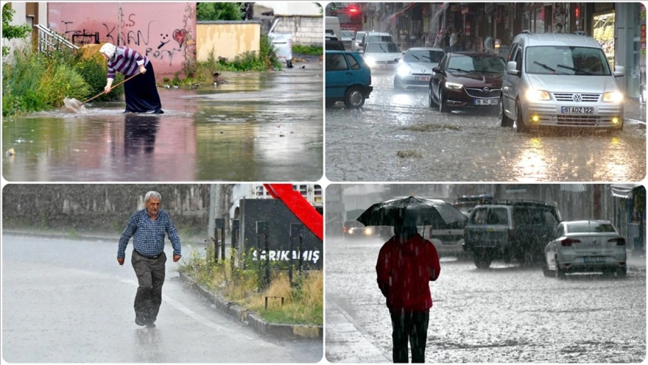 Kars Sarıkamış'ta dolu ve sağanak etkili oldu