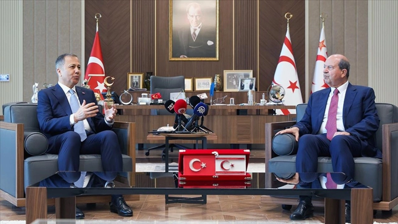 KKTC Cumhurbaşkanı Tatar, İçişleri Bakanı Yerlikaya'yı kabul etti