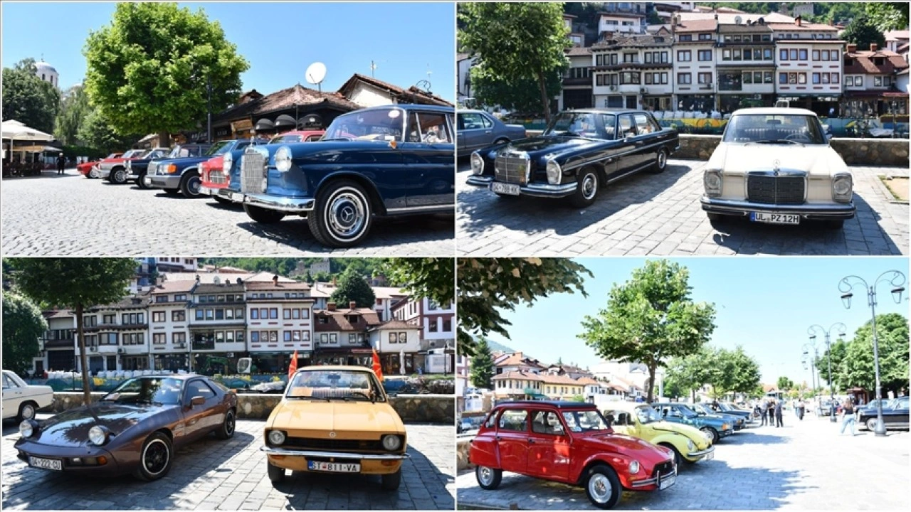 Klasik otomobil tutkunları Kosova'nın Prizren şehrinde buluştu
