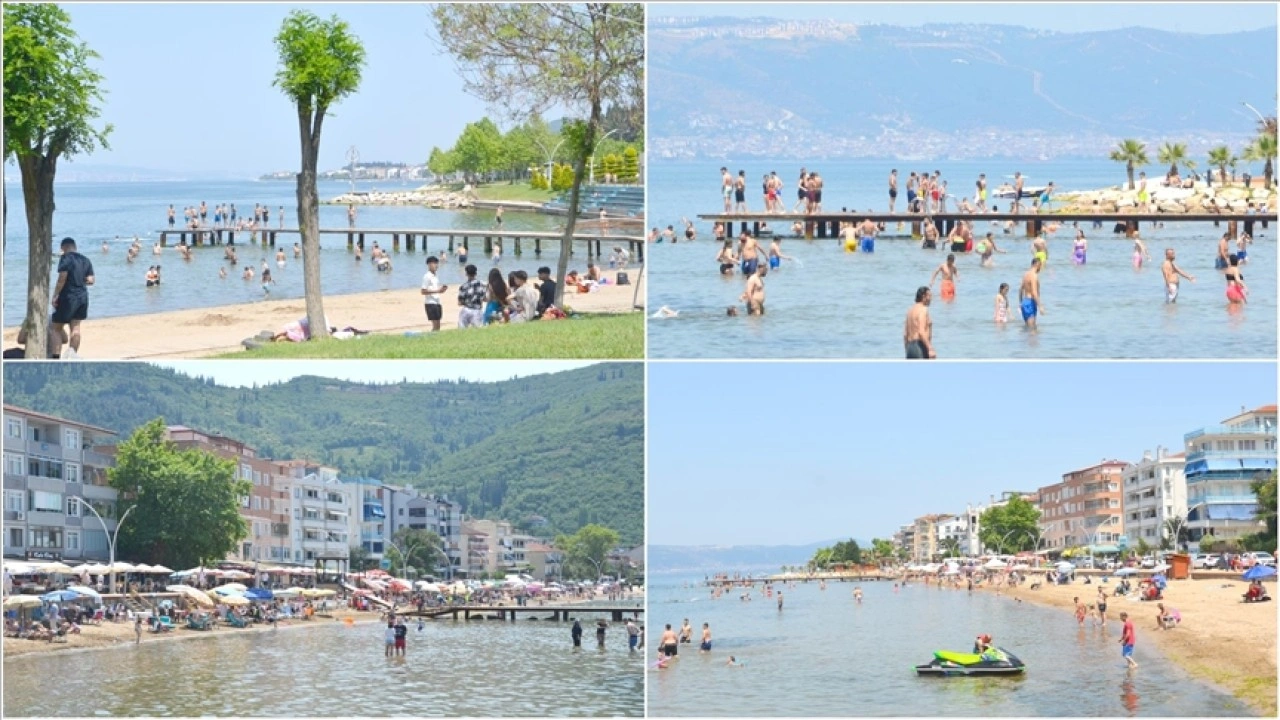 Kocaeli'nin mavi bayraklı plajlarında bayram tatili yoğunluğu