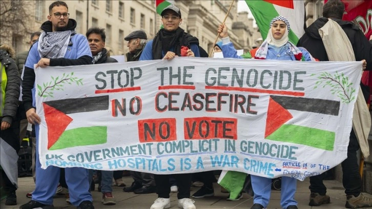 Londra'da sağlık çalışanları, Gazze için 