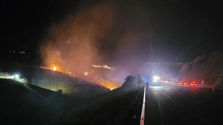 Malatya'da dağlık alanda çıkan yangına müdahale ediliyor