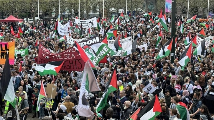 Malmö'de İsrail'in Eurovision Şarkı Yarışması'na katılımına yönelik protestolar sürüyor