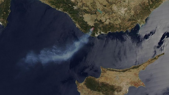 Mersin'deki orman yangını NASA'nın uydu görüntüsünde