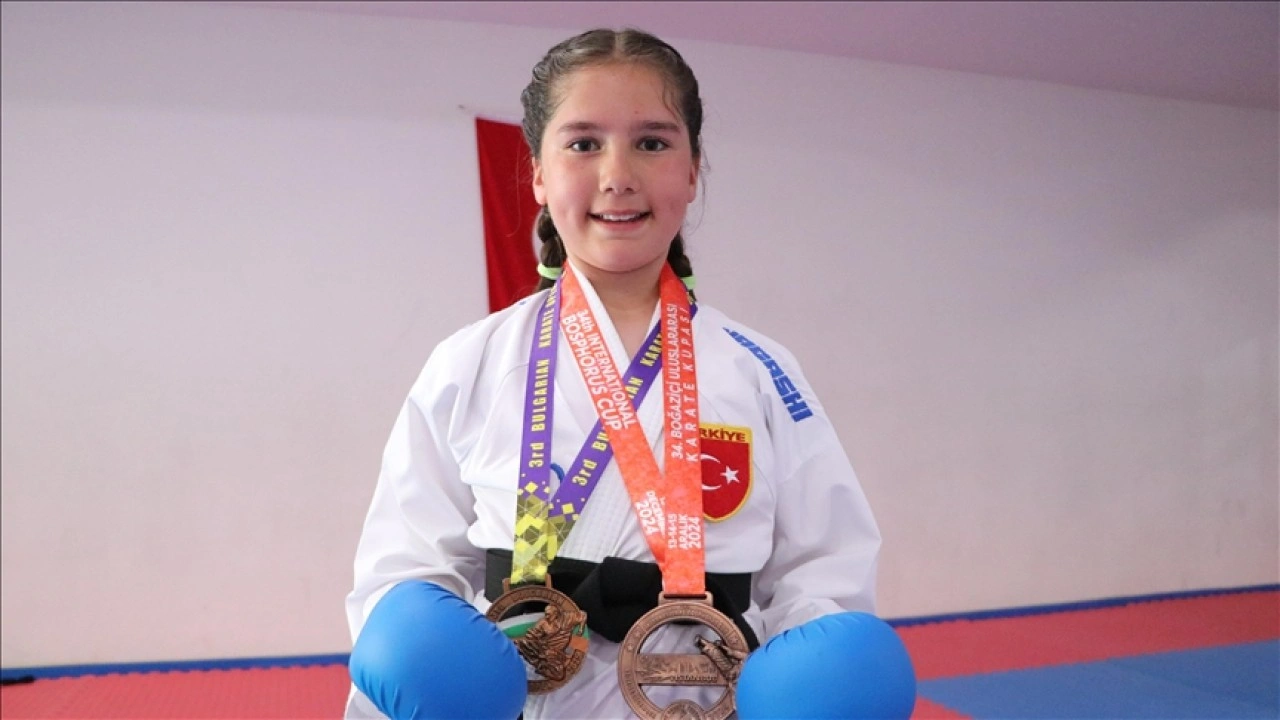 Minik karateci Elis Lina Yılmaz'ın hedefi Balkan Şampiyonası'nda madalya