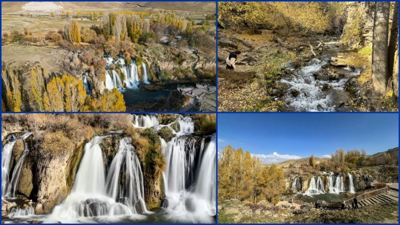 Muradiye Şelalesi sonbaharın renklerine büründü