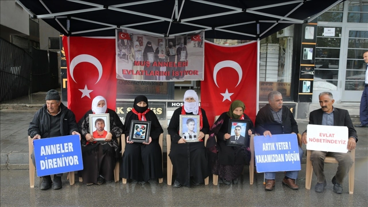 Muş'ta evlatlarına kavuşmak için eylem yapan aileler "Terörsüz Türkiye" sürecinden me