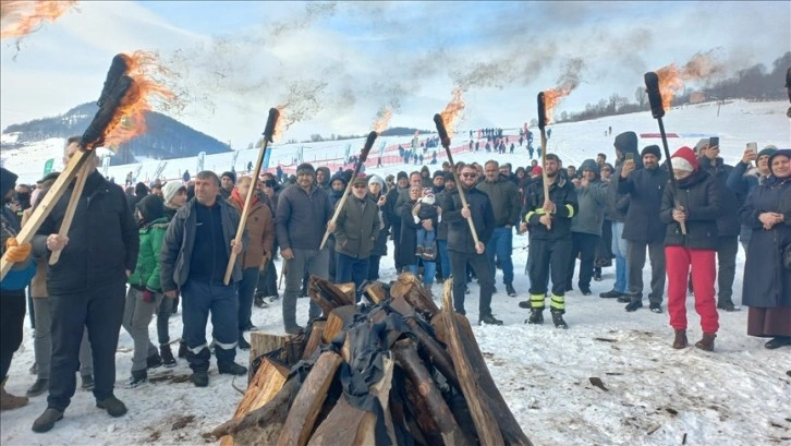 Ordu'nun 1500 rakımlı Uluvahta Yaylası'nda kar festivali gerçekleştirildi