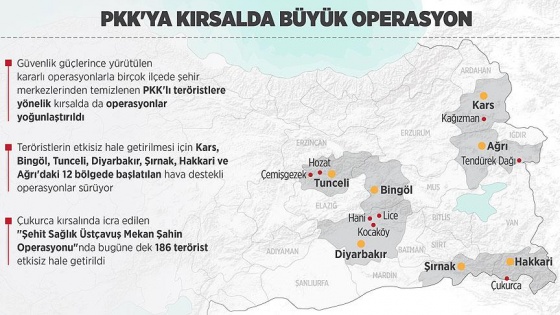 PKK'ya 12 bölgede büyük operasyon