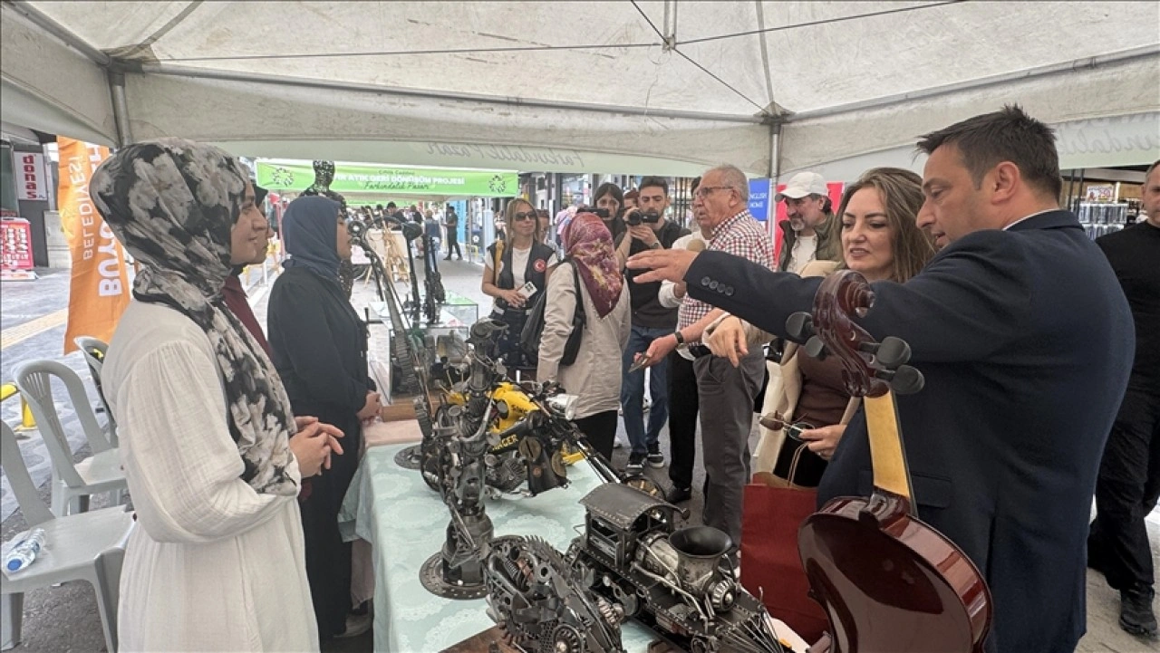 Samsun'da kurulan sıfır atık pazarında alışveriş takas yöntemiyle yapılıyor