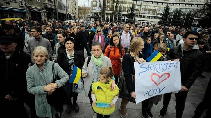 Saraybosna’da Ukrayna’ya destek eylemi yapıldı