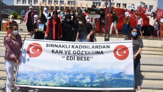 Şırnaklı kadınlardan terör örgütü PKK'ya karşı 'Artık Yeter' yürüyüşü