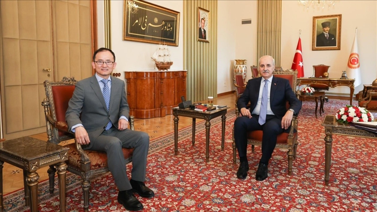 TBMM Başkanı Kurtulmuş, Çin Halk Cumhuriyeti Ankara Büyükelçisi Jiang Xuebin'i kabul etti