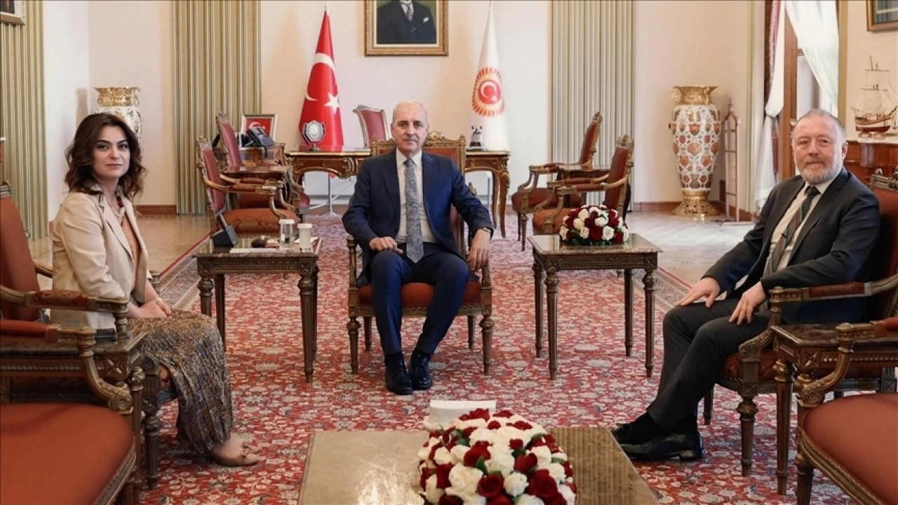 TBMM Başkanı Kurtulmuş, DEM Parti Grup Başkanvekilleri Koçyiğit ve Temelli'yi kabul etti