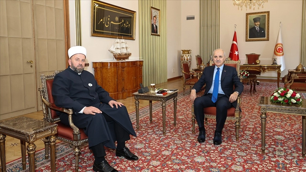 TBMM Başkanı Kurtulmuş, Karadağ İslam Birliği Başkanı Fejzic'i kabul etti