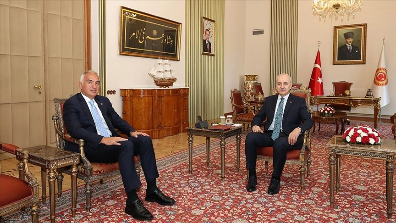 TBMM Başkanı Kurtulmuş, Kültür ve Turizm Bakanı Ersoy'u kabul etti