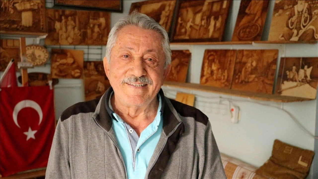 Tekirdağ'da 74 yaşındaki usta, 29 yıldır ahşap yakma sanatını icra ediyor