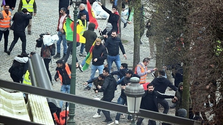 Terör örgütü PKK yandaşları Belçika'da şiddet olaylarına devam etti