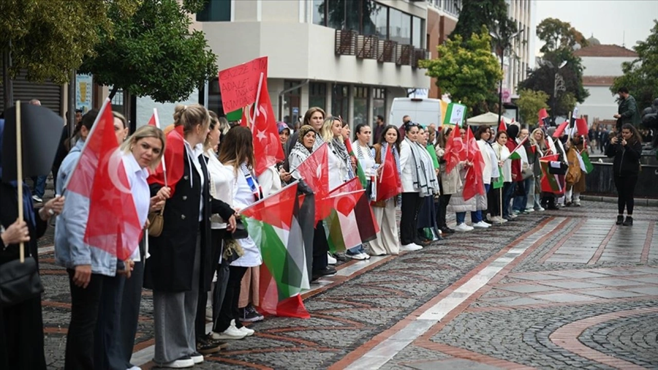 Trakya'da "Gazze İçin Sessiz Çığlık" etkinliği düzenlendi
