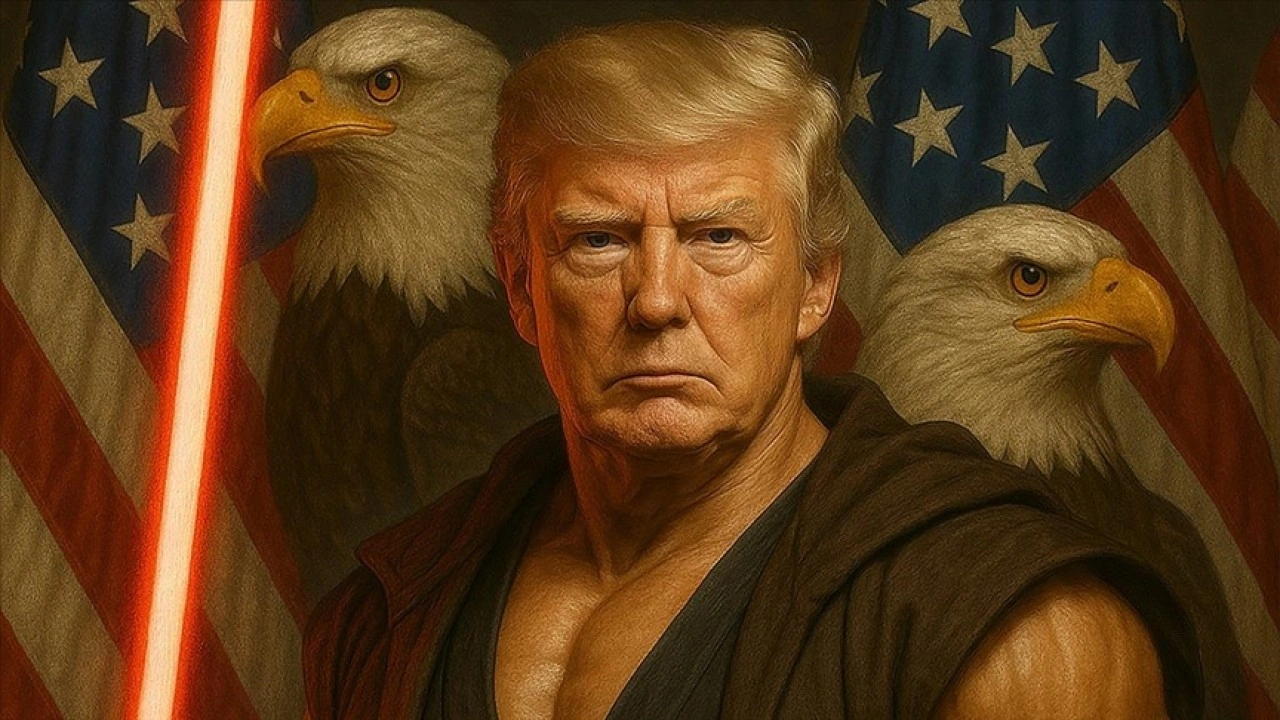 Trump, Beyaz Saray'ın sosyal medya paylaşımında yıldız savaşçısı olarak resmedildi