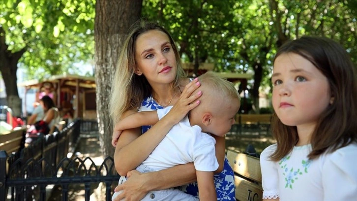 Ukraynalı kadın ve çocukların 
