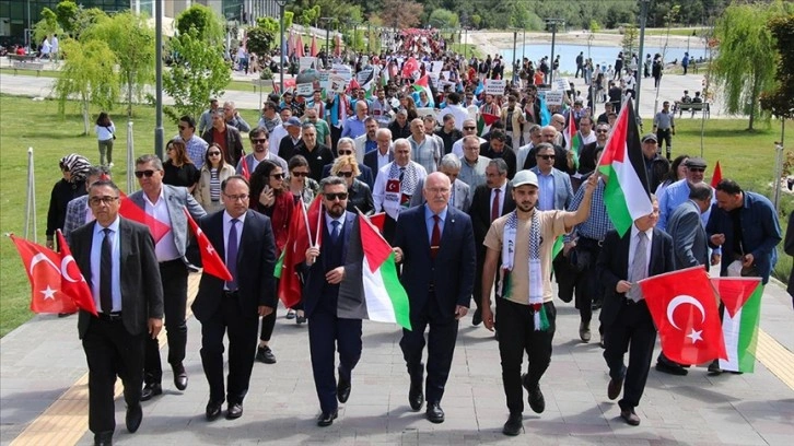 Uşak Üniversitesi'nde İsrail'in Gazze'ye saldırıları protesto edildi