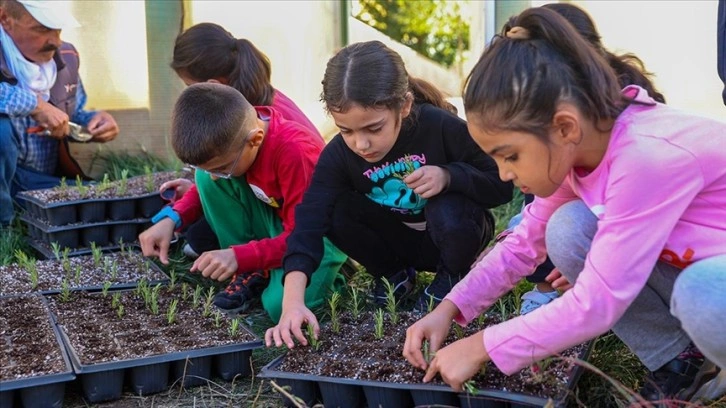 Üstün yetenekli çocuklar seralarda çiçek ile tıbbi ve aromatik bitkiler yetiştiriyor