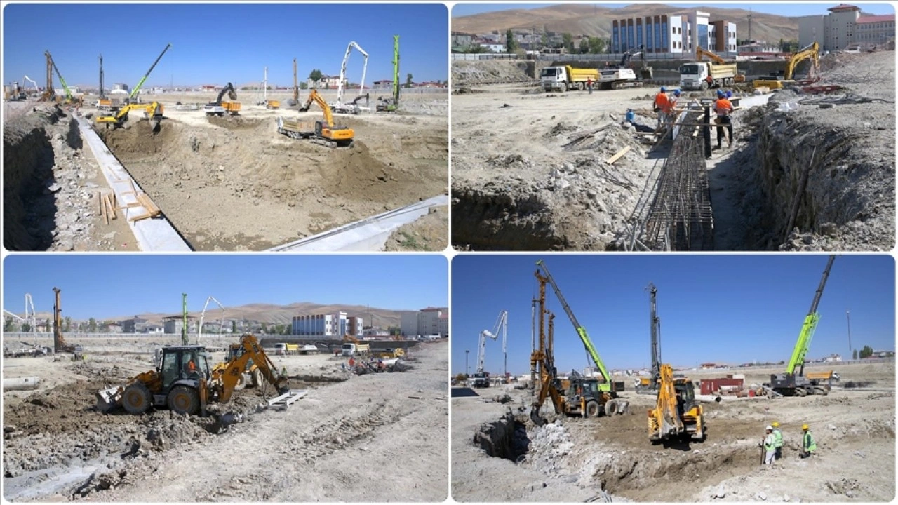 Van'ı "sağlık üssü" haline getirecek şehir hastanesinin yapım çalışmaları devam ediyo