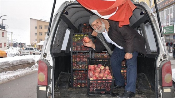 Yetiştirdiği elmaları 1630 kilometre yol katederek Mehmetçiğe götürdü