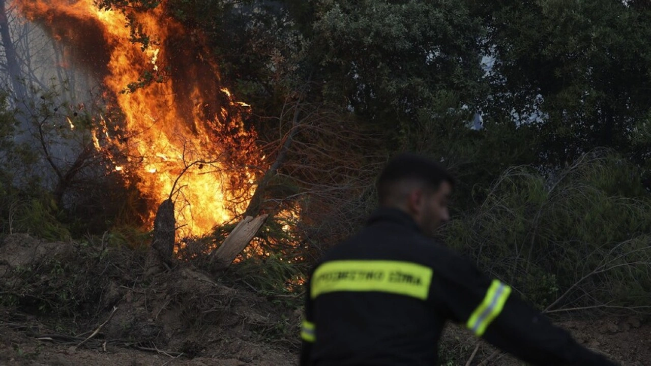 Yunanistan'ın Eğriboz Adası ve Meri&ccedil; ilinde orman yangınları &ccedil;ıktı