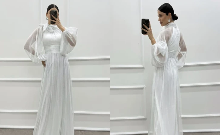 Zarif ve Şık: Şifon ve Saten İşlemeli Nikah Elbiseleri Koleksiyonu