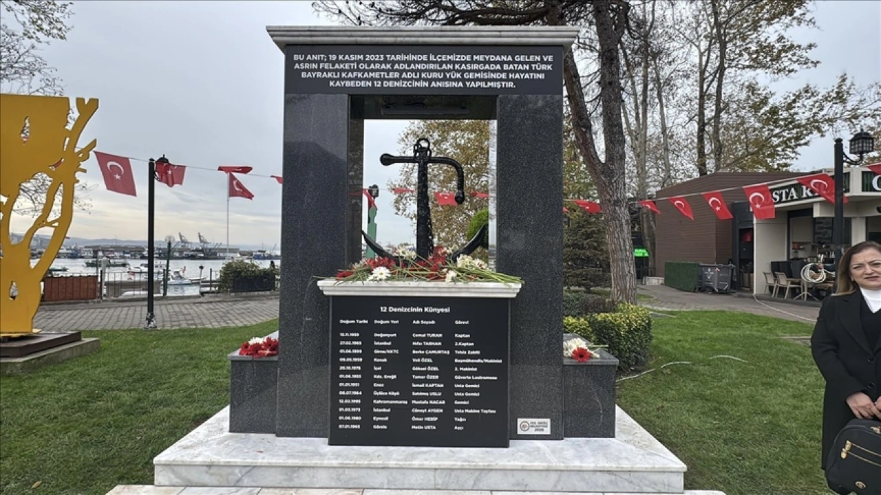 Zonguldak'ta fırtına nedeniyle batan gemideki mürettebatın ismi anıtta yaşatılacak