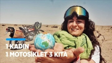 1 kadın, 1 motosiklet, 3 kıta