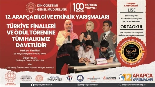 12. Arapça Bilgi ve Etkinlik Yarışmaları finalleri Gaziantep'te yapılacak