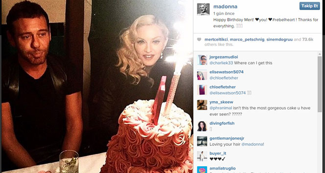Madonna&#039;dan Mert Alaş&#039;a pasta sürprizi!