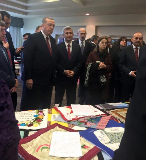 Erdoğan, Çanakkale'de 100. Yıl Anı Yorganı çalışmalarını inceledi