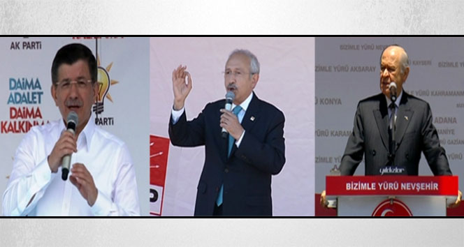 AK Parti, CHP ve MHP üç ayrı mitingle birbirlerine çalıştı!