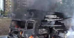İstanbul trafiğinde alev alev yandı