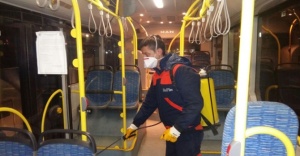 Başkent’te otobüslerde grip önlemi