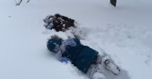 İlk kez kar gören memur çocukları