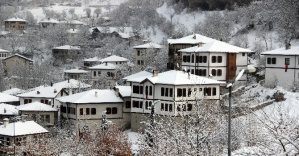 Safranbolu’da kar beyazlı güzellik