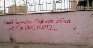 Vatadaşlar PKK’ya tepkilerini duvar yazılarına döktü