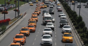 Taksicilerden 500 araçlık Binali Yıldırım konvoyu