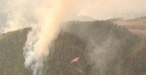 Kumluca’daki yangın havadan görüntülendi