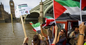 Londra'da Gazze yolundaki 'Özgürlük Filosu'na destek